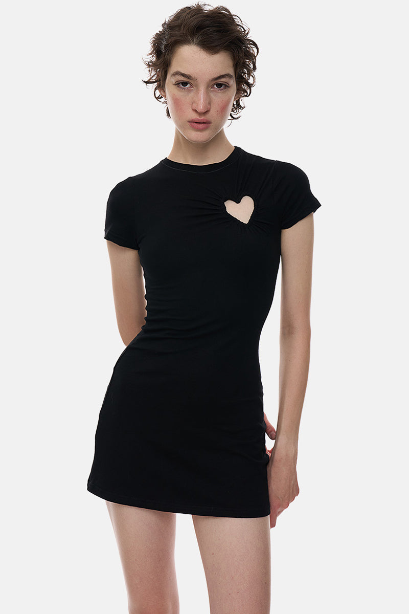 Heart Cutout Fitted Mini Dress