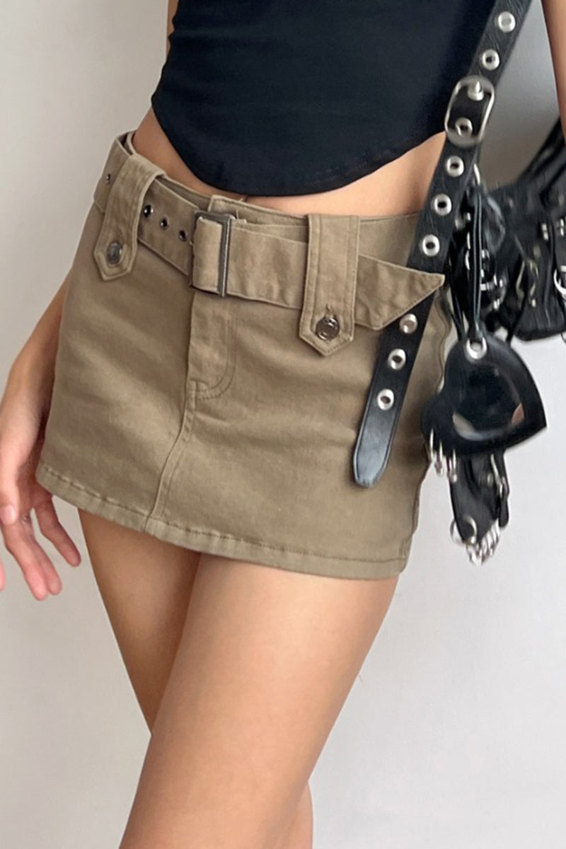 Belted Mini Skirt