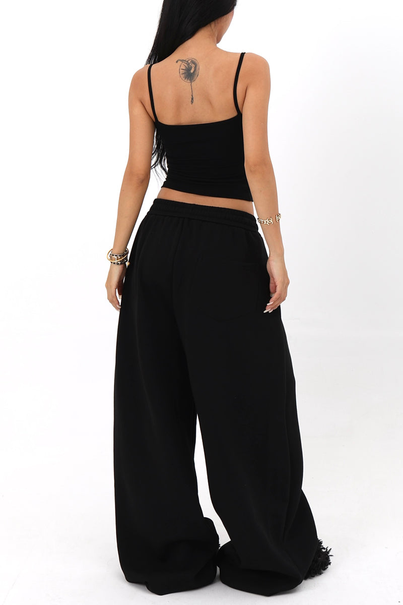 Drawstring Wide-Leg Pants