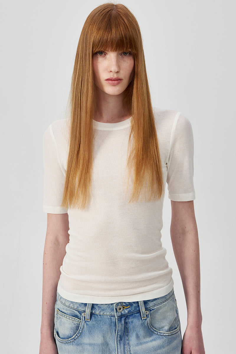 Slim Fit Elbow Sleeve Tee