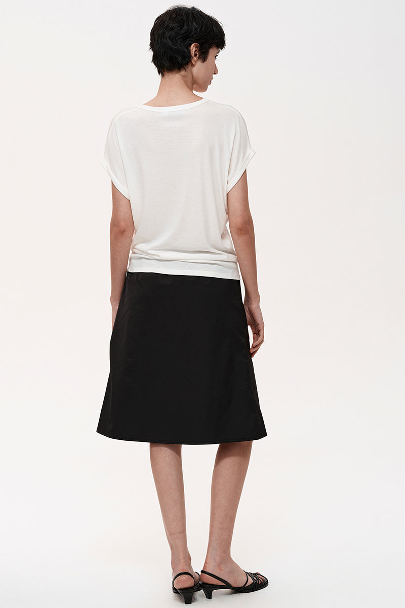 Adjustable Drawstring A-Line Skirt