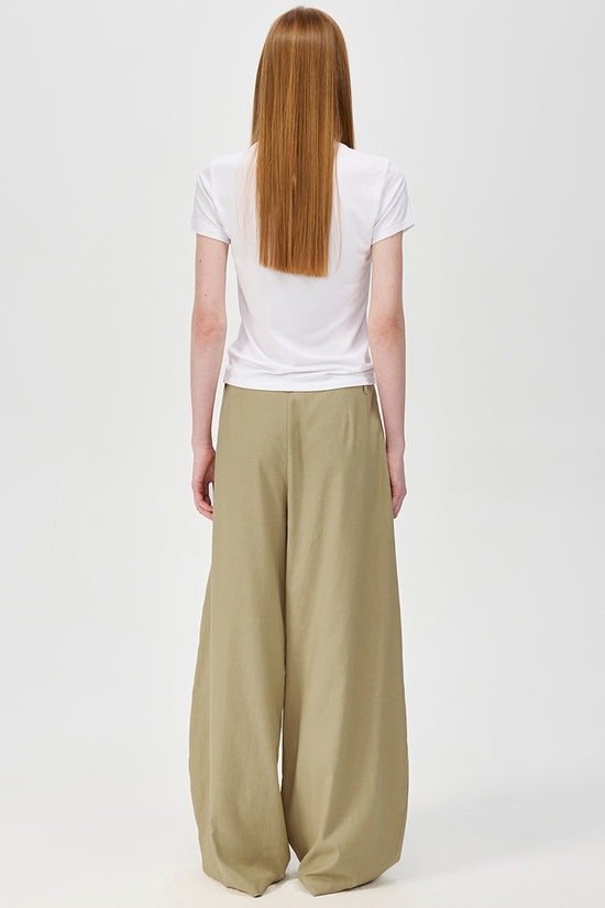 High-Waist Pleated Loose Fit Trousers