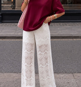 Sheer Cutout Casual Pants