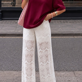 Sheer Cutout Casual Pants