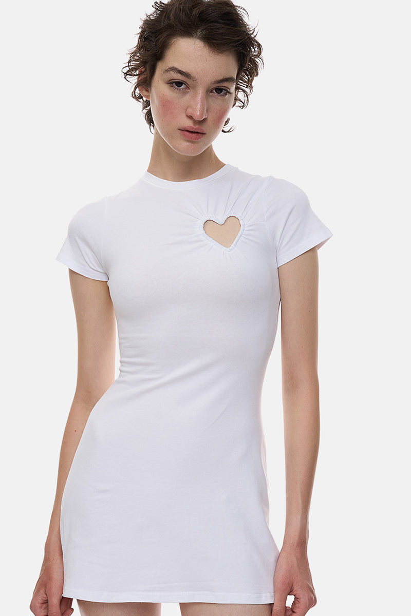 Heart Cutout Fitted Mini Dress