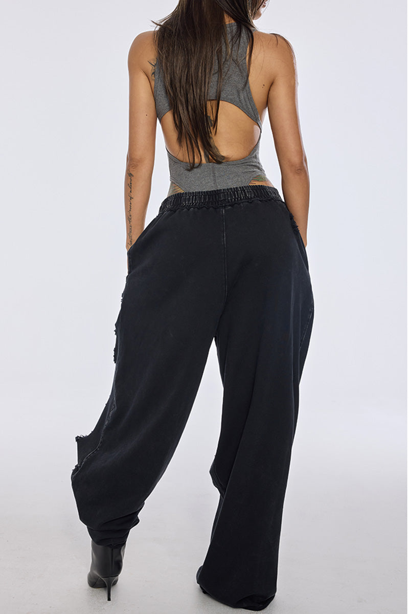 Distressed Slouchy Fit Jogger Pants