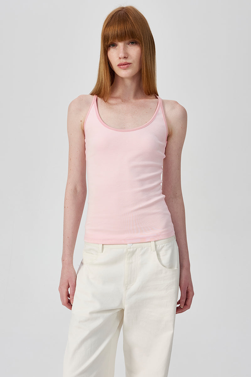 Contrast Trim Fitted Cami Top