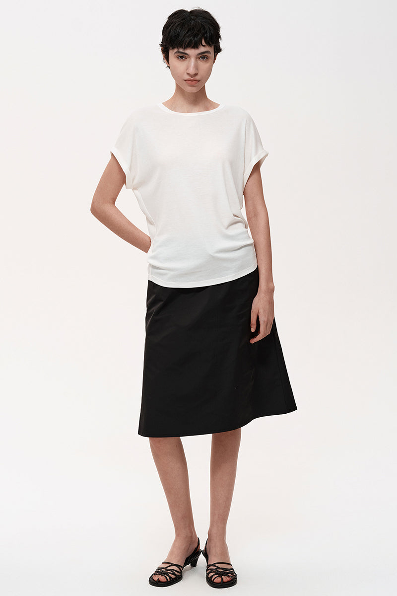 Adjustable Drawstring A-Line Skirt