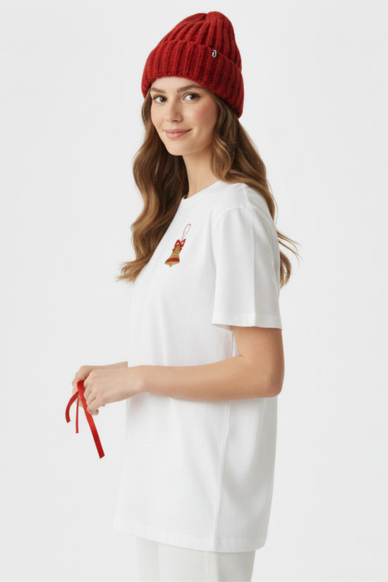 Tiny Bell Charm Embroidered T-Shirt