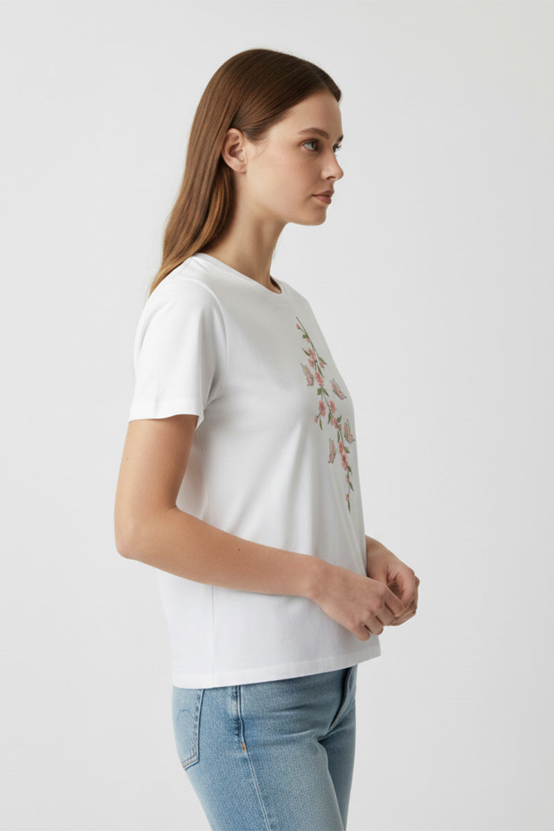 Trailing Blossom Embroidered T-Shirt