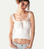 Sheer Lace Panel Strappy Cami Top