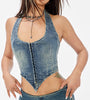 Structured Denim Corset Top