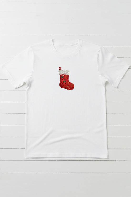 Christmas Stocking Embroidered T-Shirt