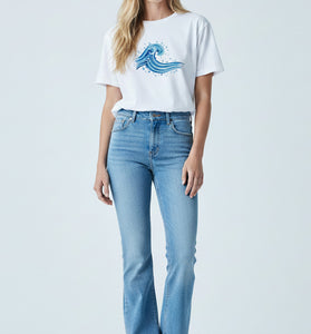 Ocean Wave Embroidered T-Shirt