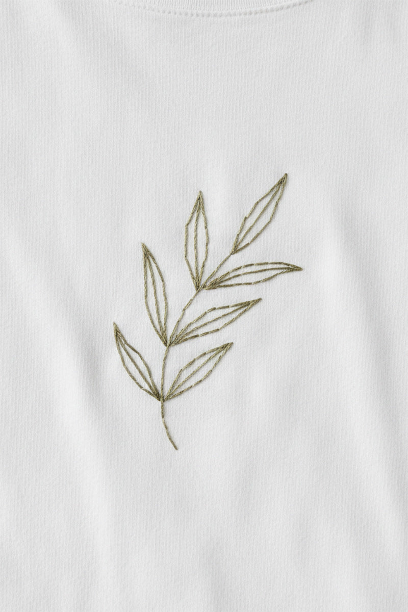 Olive Branch Embroidered T-Shirt