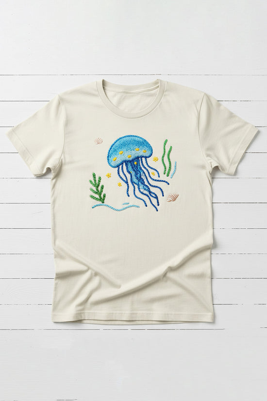 Jellyfish Glow Embroidered T-Shirt