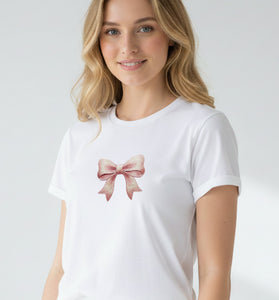 Soft Bow Embroidered T-Shirt