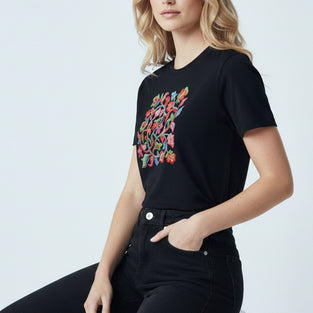 Botanical Vines Embroidery T-Shirt