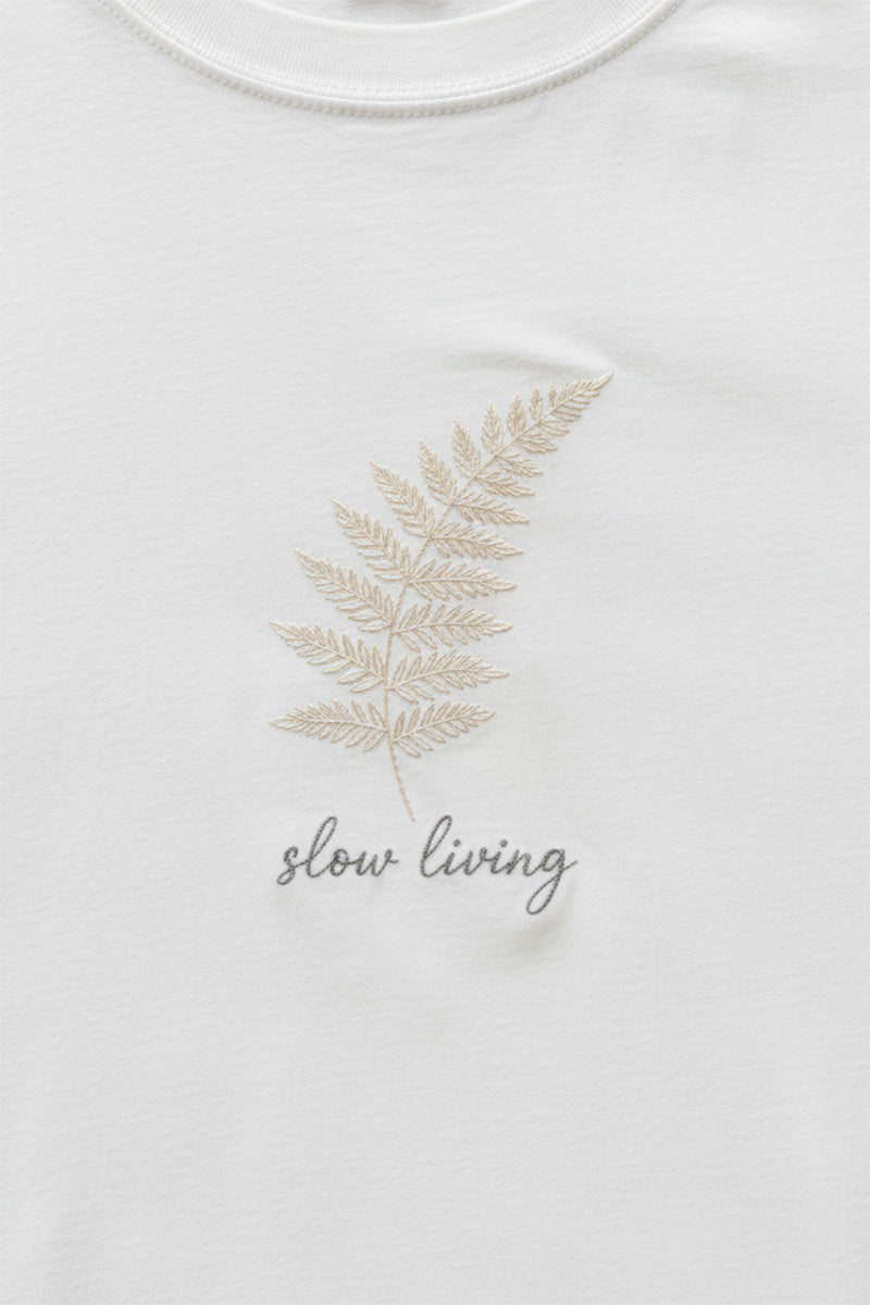 Flow Energy Leaf Embroidered T-Shirt