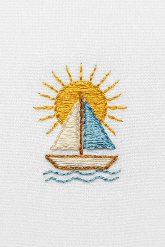 Sailing Sunrise Embroidered T-Shirt