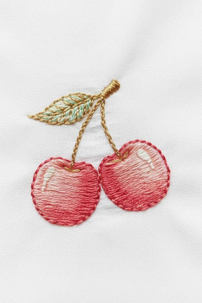 Soft Cherry Embroidered T-Shirt