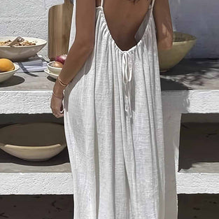 Backless Flowy Sleeveless Casual Dress