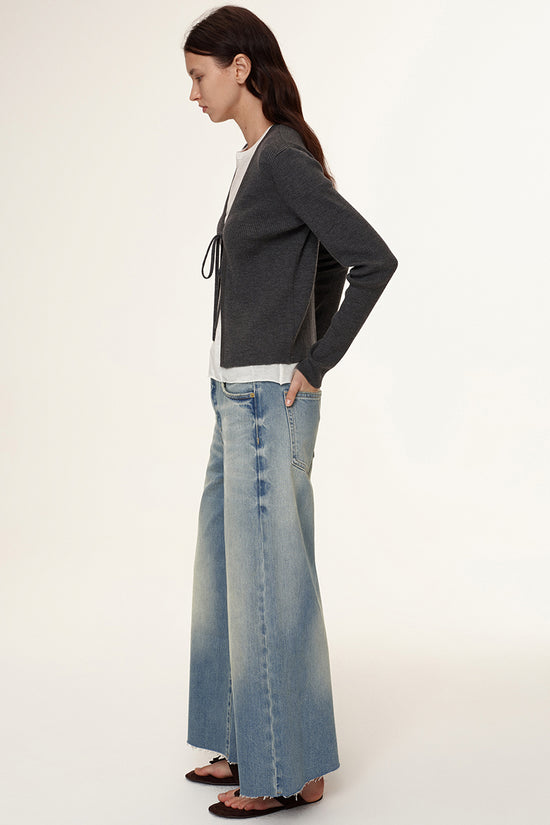 Wide-Leg Washed Denim Jeans
