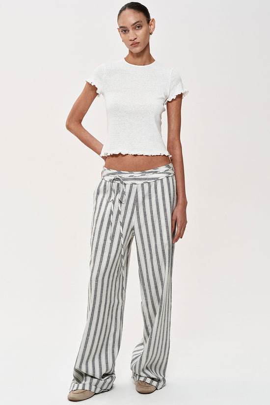 Striped Tie-Waist Lounge Pants