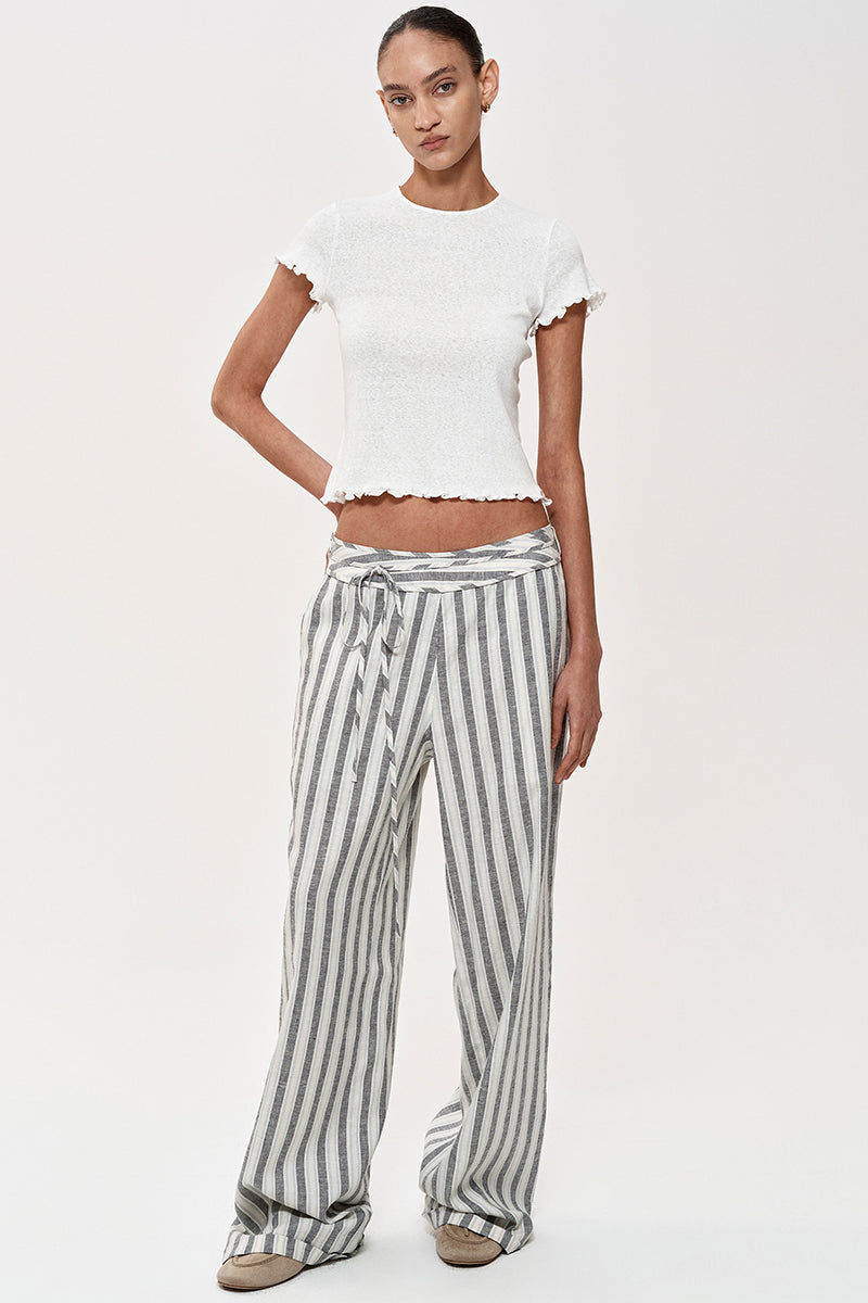 Striped Tie-Waist Lounge Pants