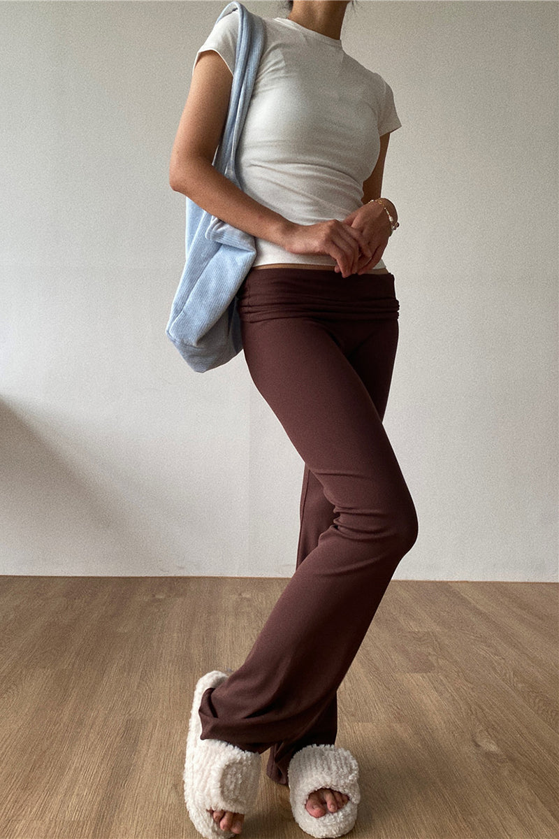 Foldover Waist Flared Lounge Pants