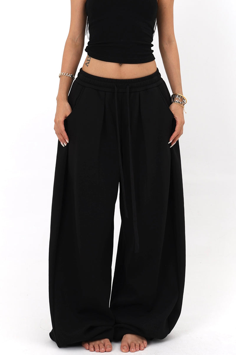 Drawstring Wide-Leg Pants