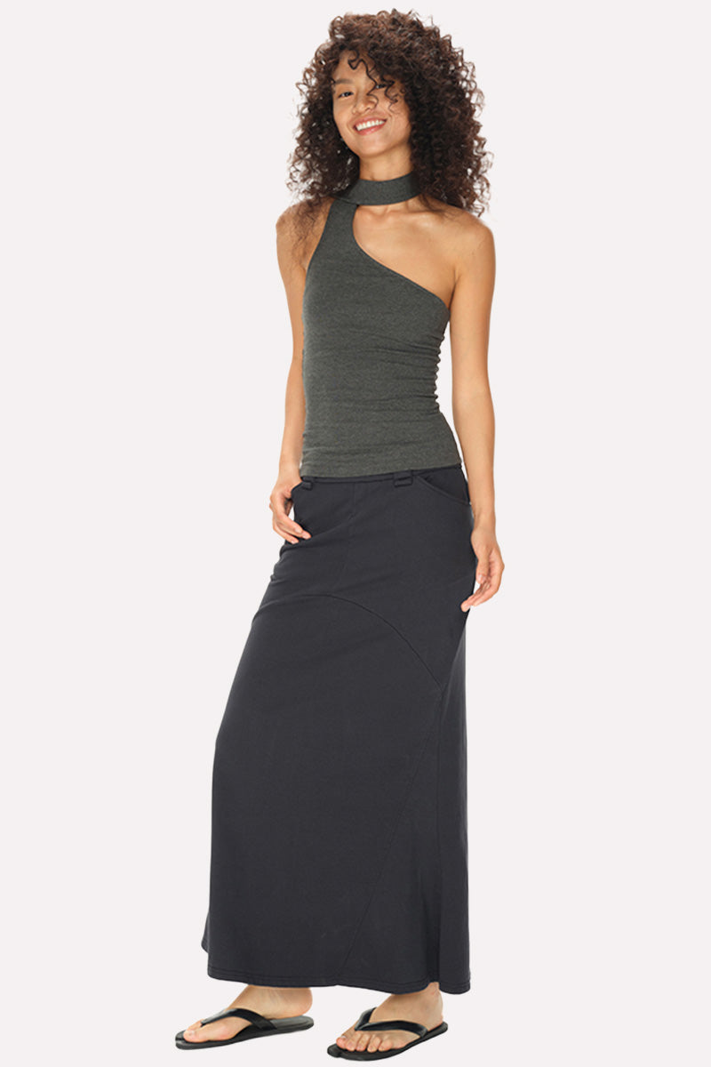 Asymmetric Neck Choker Tank