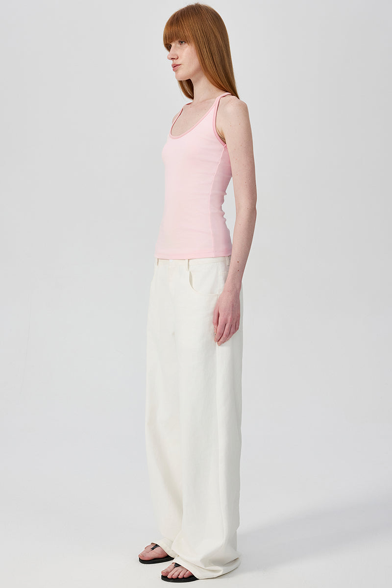 Contrast Trim Fitted Cami Top