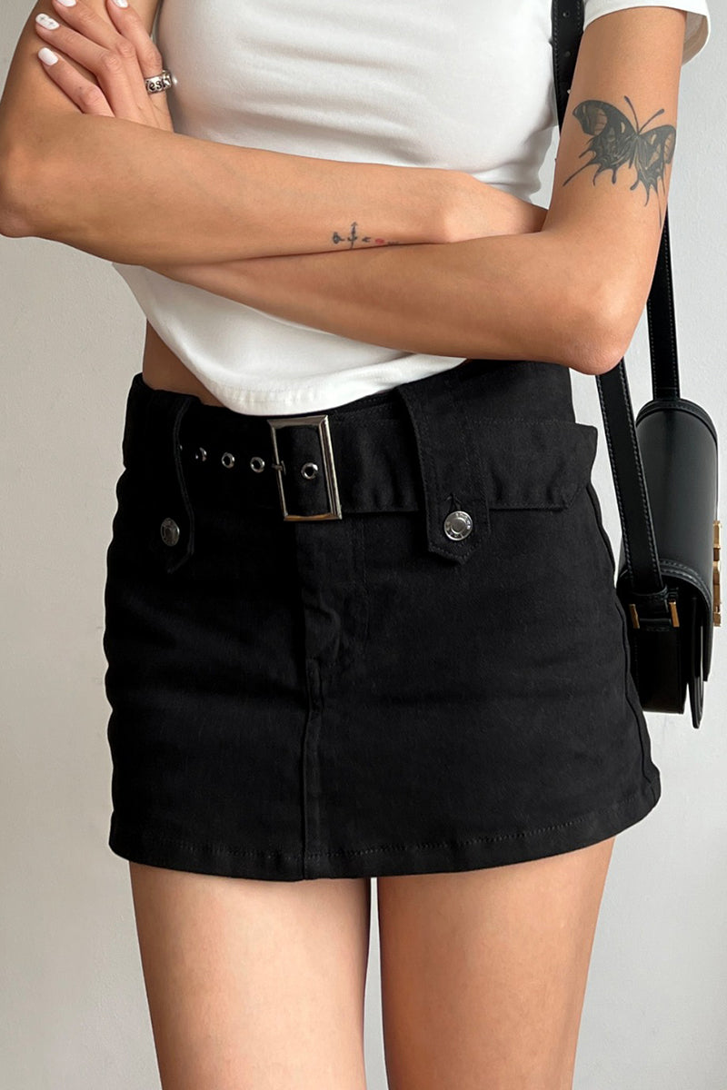 Belted Mini Skirt