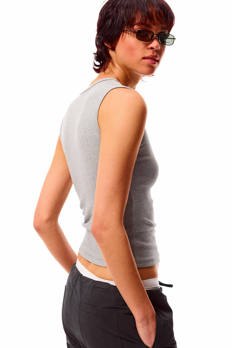 Sleeveless Slim Fit Ribbed Tank Top