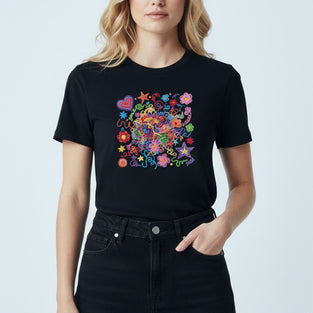 Abstract Doodle Graphic T-Shirt