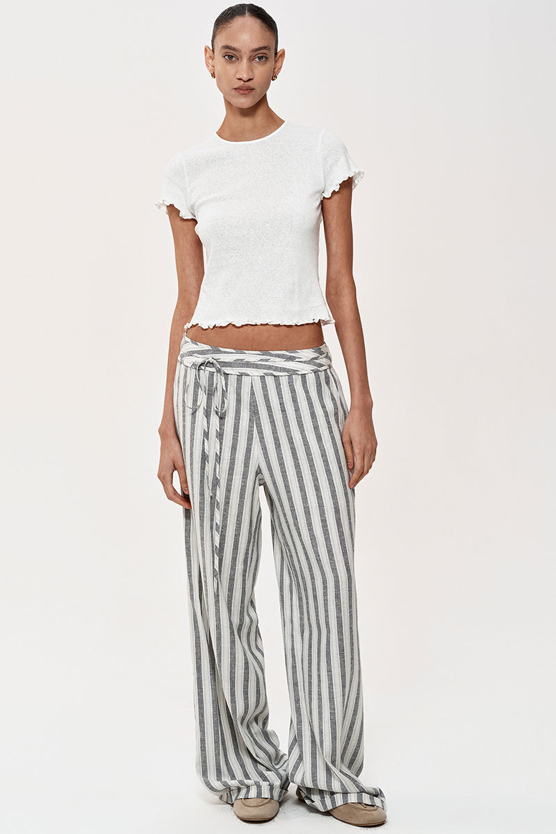 Striped Tie-Waist Lounge Pants