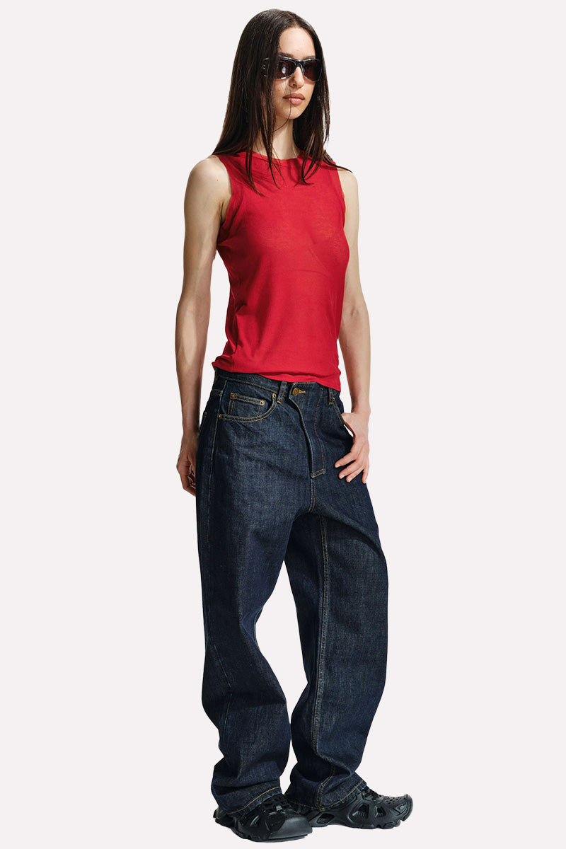 Fitted Sleeveless Crewneck Tee