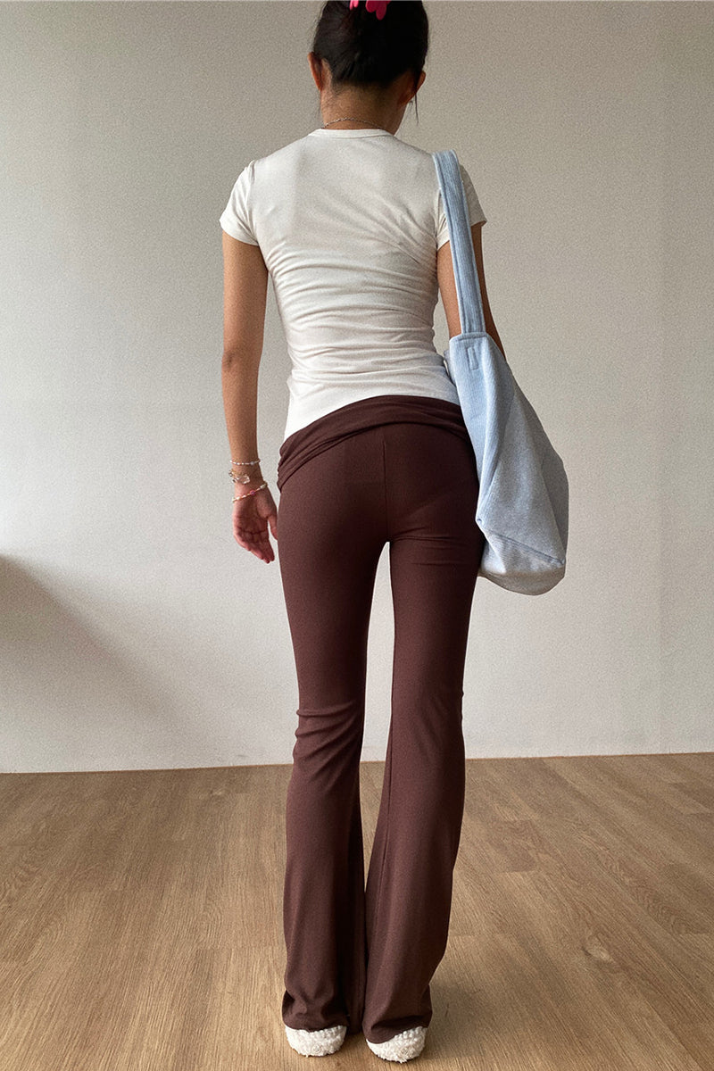 Foldover Waist Flared Lounge Pants