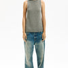 Sleeveless Ribbed Knit Casual Top