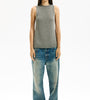 Sleeveless Ribbed Knit Casual Top