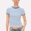 Striped Short Sleeve Crop Tee
