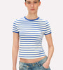 Striped Short Sleeve Crop Tee