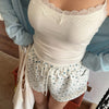 Floral Print Drawstring Lounge Shorts