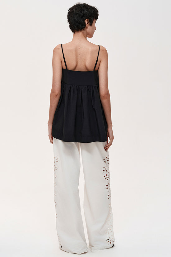 Cutout Detail Straight-Leg Trousers