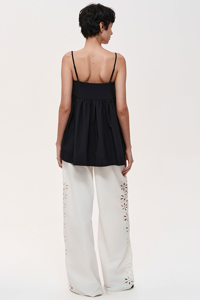 Cutout Detail Straight-Leg Trousers