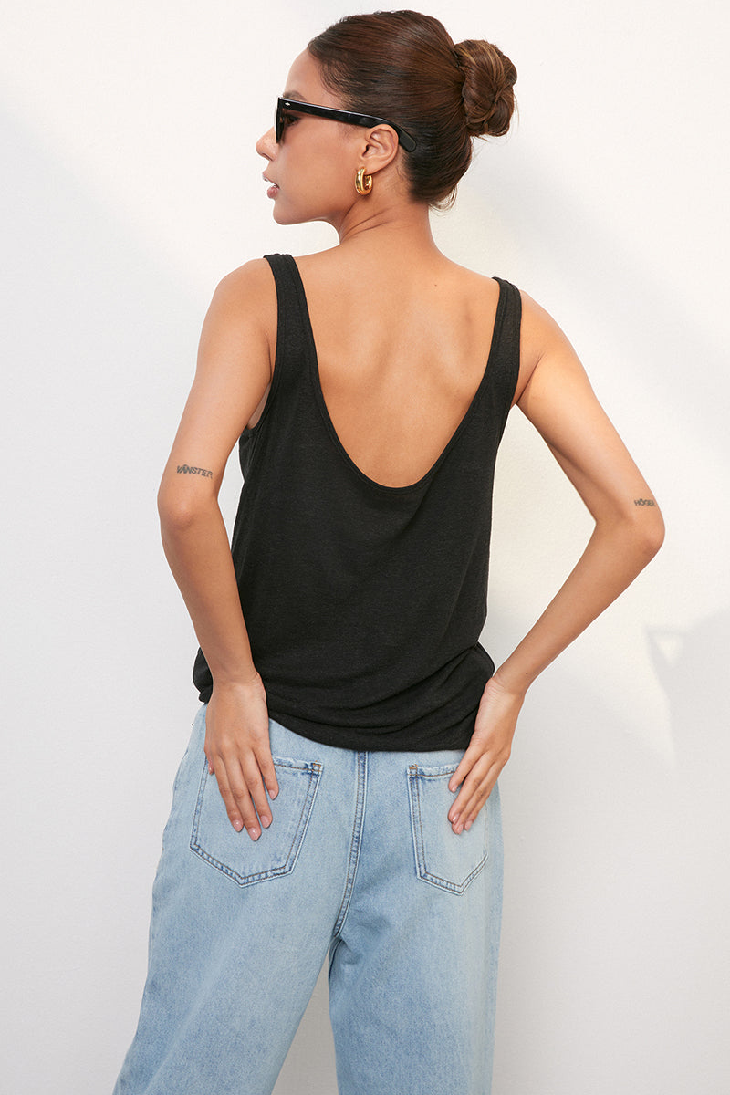 Relaxed Fit Scoop Neck Tank