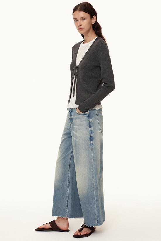 Wide-Leg Washed Denim Jeans
