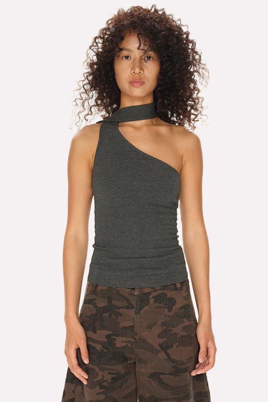 Asymmetric Neck Choker Tank