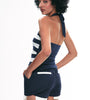 Sporty Layered Look Drawstring Shorts